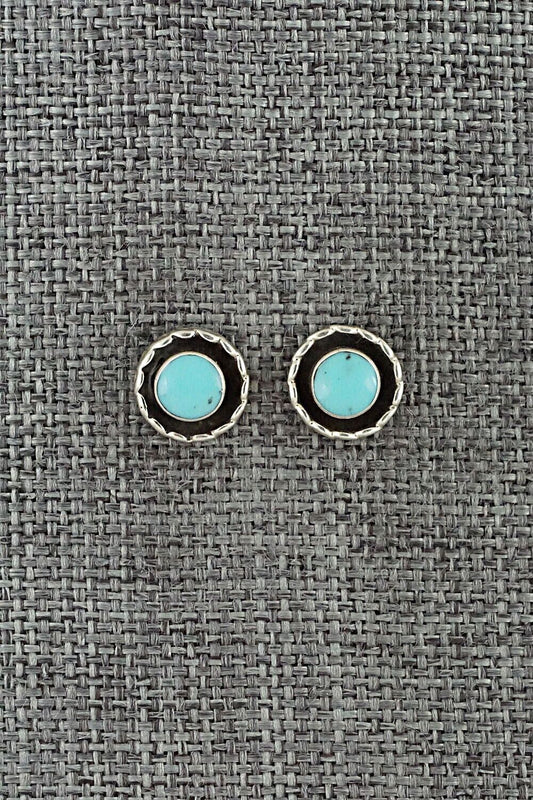 Turquoise & Sterling Silver Earrings - Carina Leekity