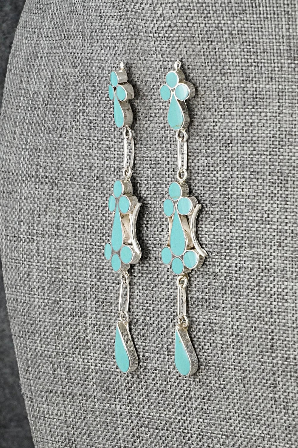 Turquoise & Sterling Silver Earrings - Vivianita Booqua