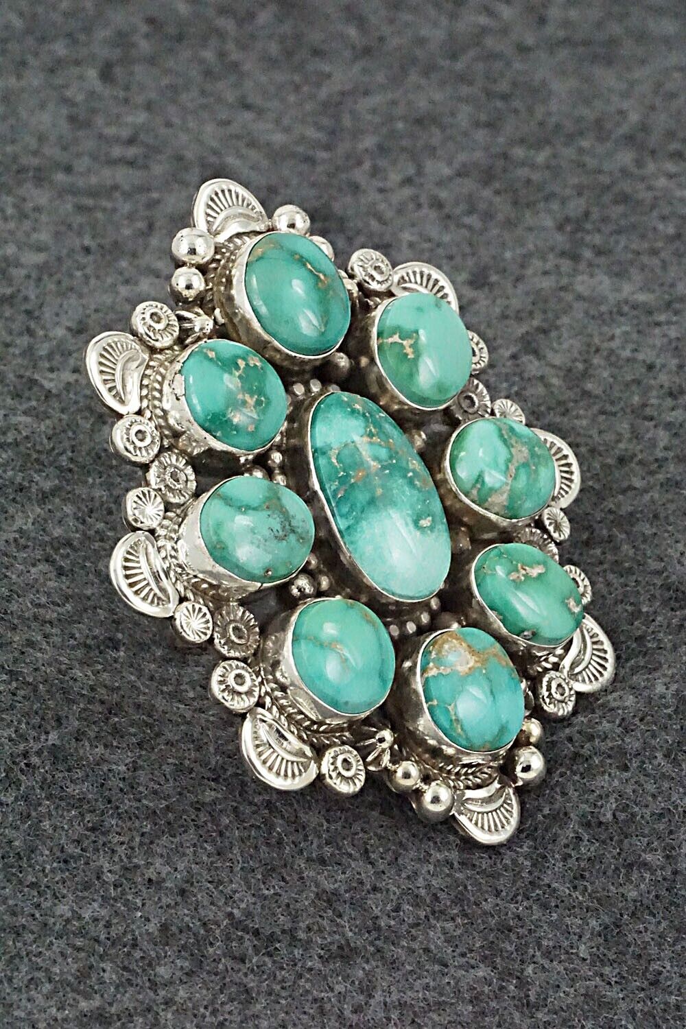 Turquoise & Sterling Silver Ring - Ella Linkin - Size 10