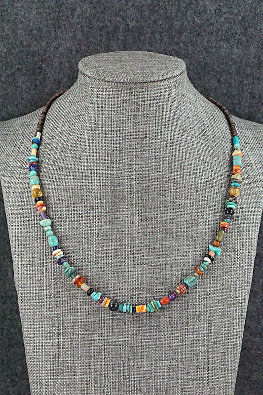 Multi Stone and Sterling Silver Necklace - Helen Tsosie
