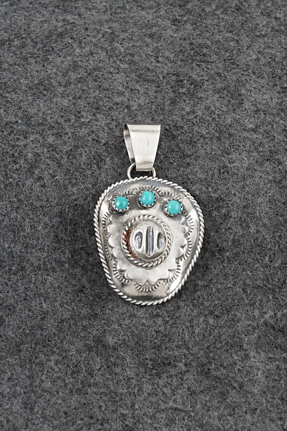 Turquoise & Sterling Silver Pendant - Bobby Platero