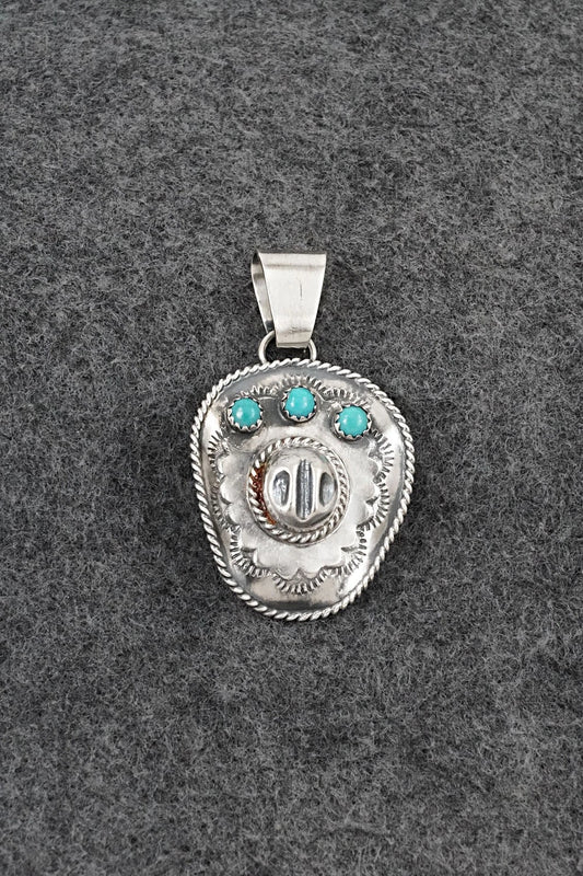 Turquoise & Sterling Silver Pendant - Bobby Platero