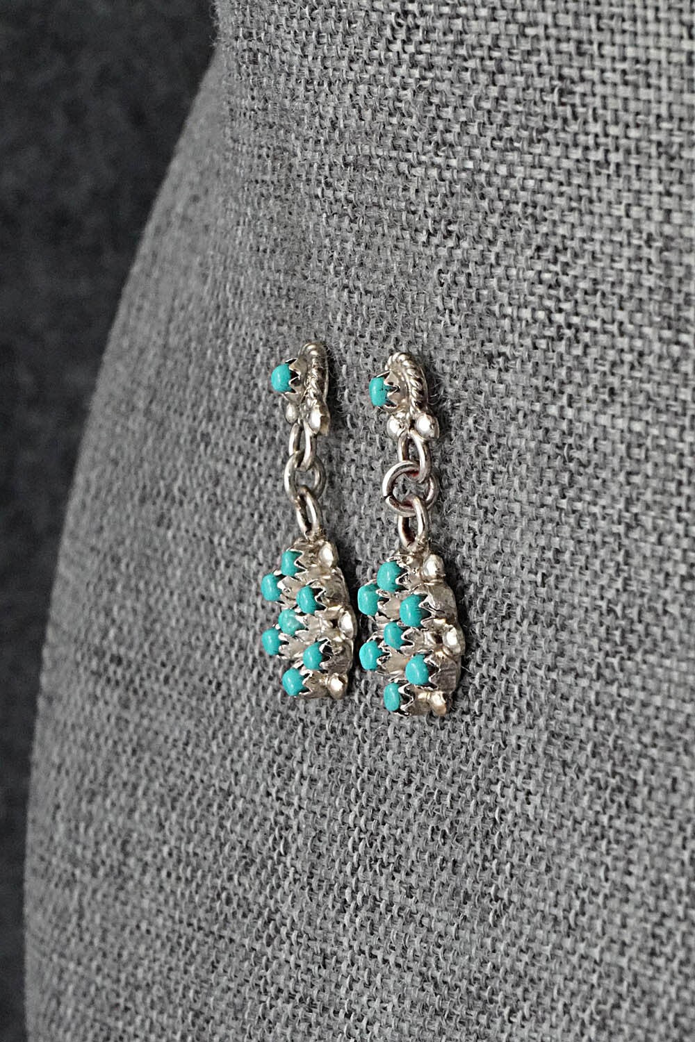 Turquoise & Sterling Silver Earrings - Michael Gchachu
