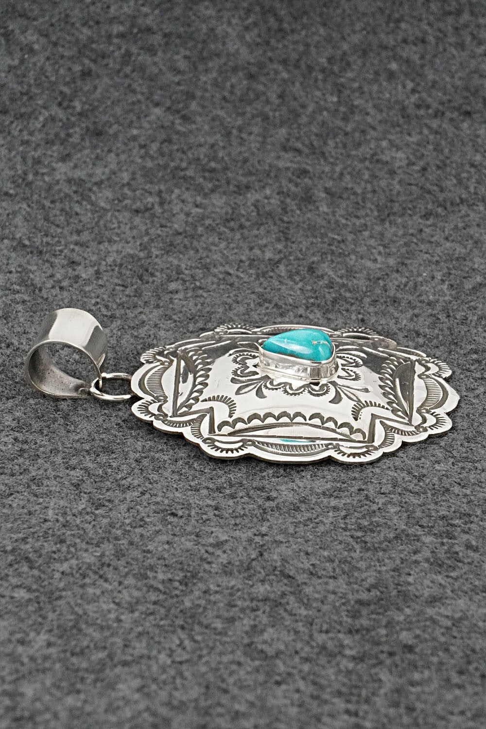 Turquoise & Sterling Silver Pendant - Arnold Blackgoat