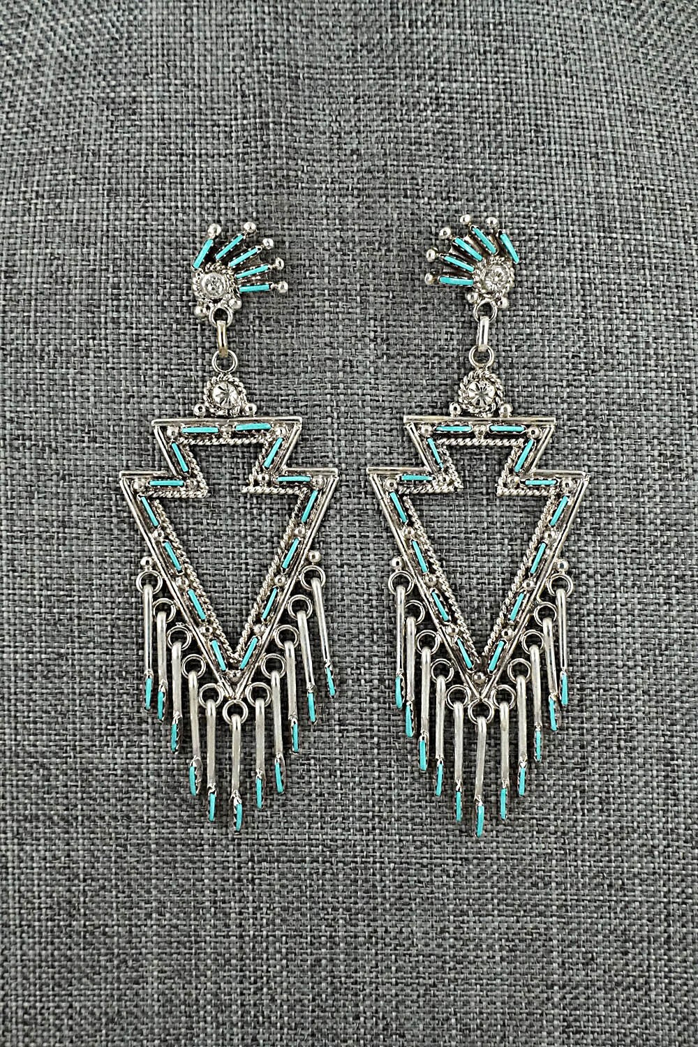 Turquoise & Sterling Silver Earrings - Kevin Leekity
