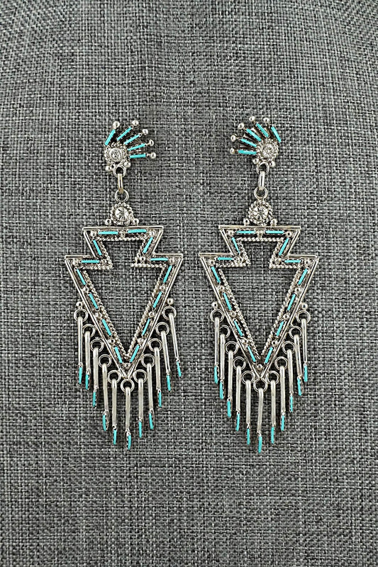 Turquoise & Sterling Silver Earrings - Kevin Leekity