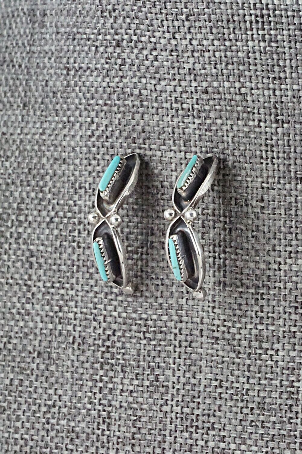 Turquoise & Sterling Silver Earrings - Fernando Othole