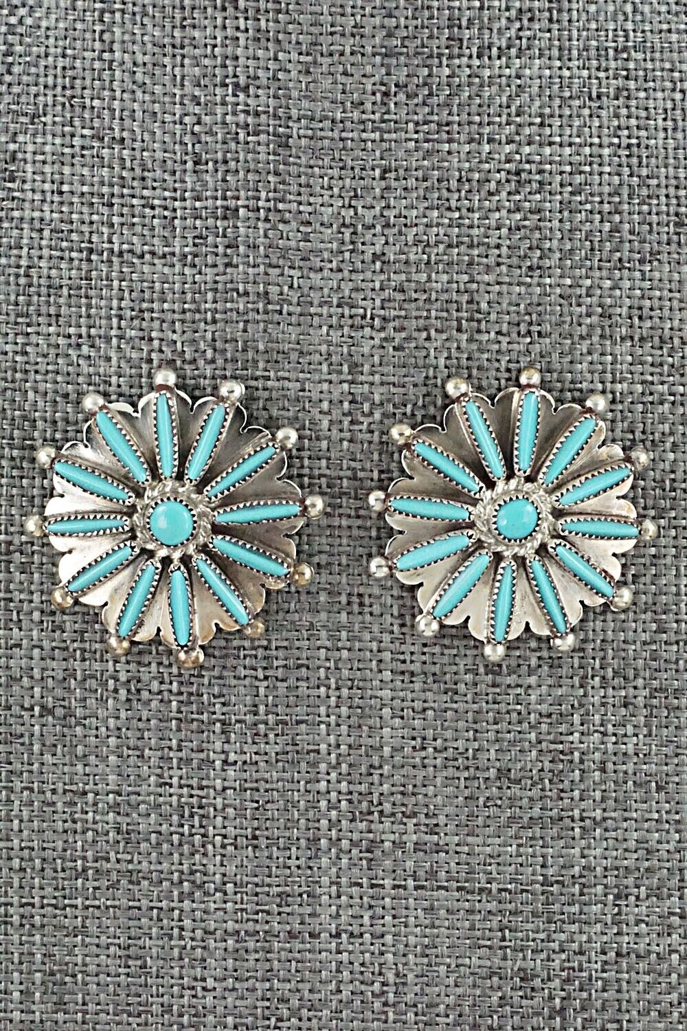 Turquoise & Sterling Silver Earrings - Samantha Waatsa