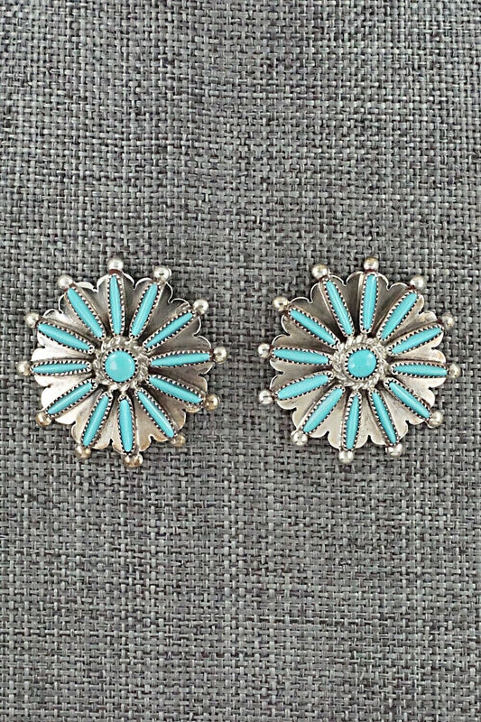 Turquoise & Sterling Silver Earrings - Samantha Waatsa