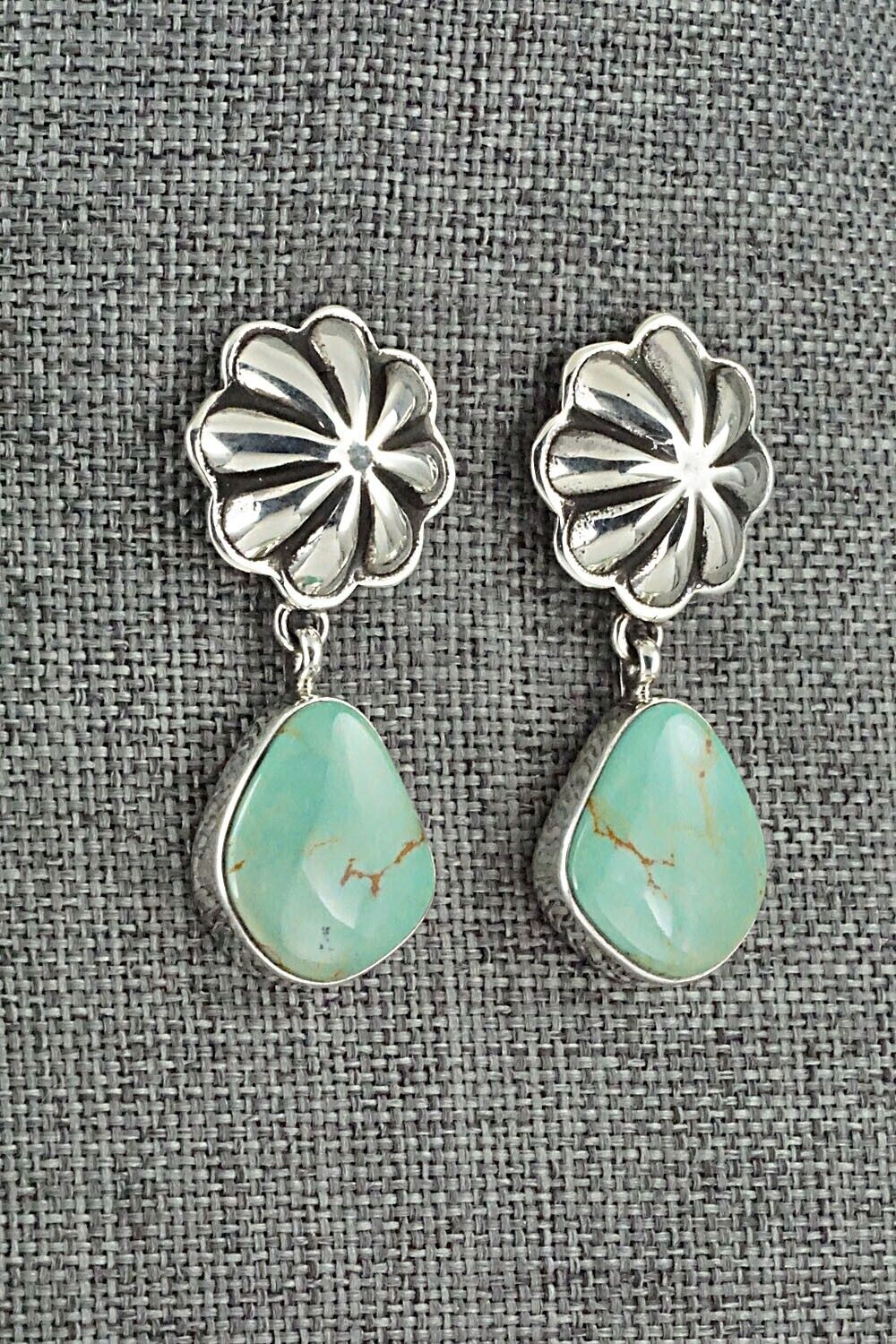 Turquoise & Sterling Silver Earrings - Lyle Piaso