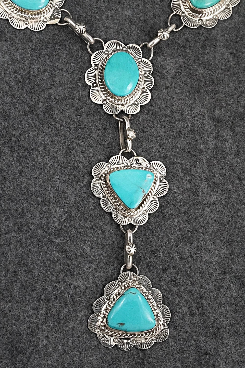 Turquoise & Sterling Silver Necklace - Vernon Johnson