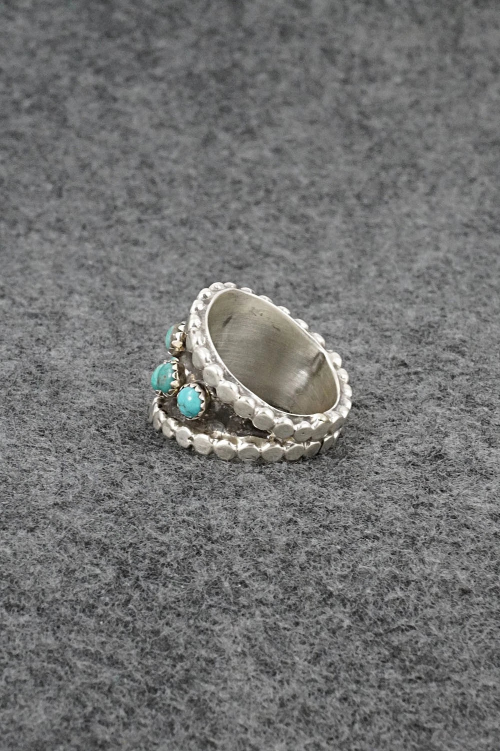 Turquoise & Sterling Silver Ring - Harry B. Yazzie - Size 8.5