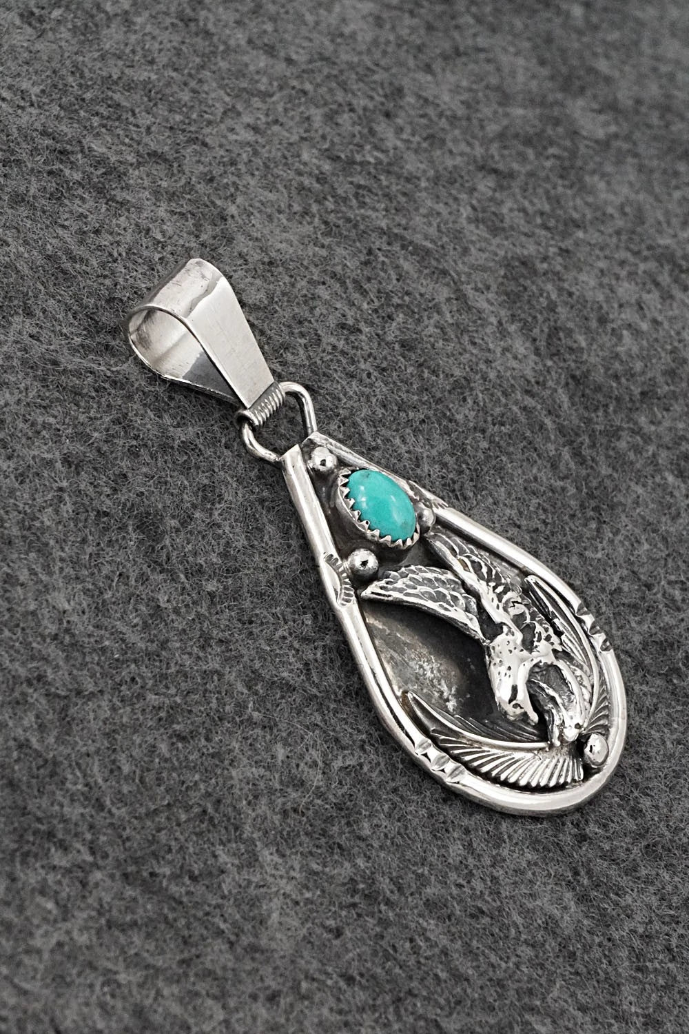 Turquoise & Sterling Silver Pendant - Darrell Morgan