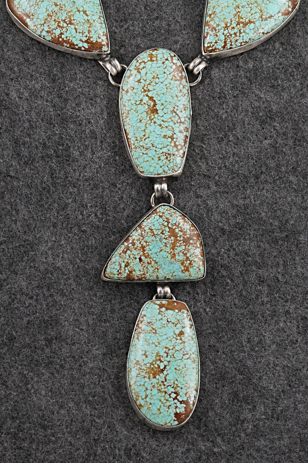 Turquoise & Sterling Silver Necklace and Earrings Set - Darrin Livingston