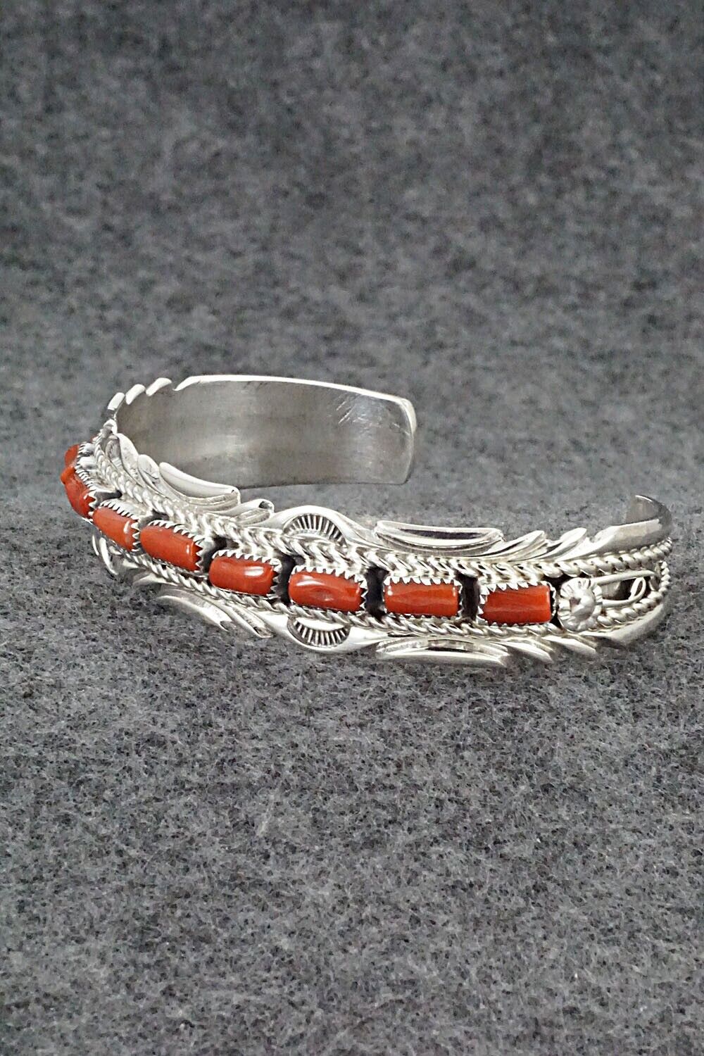 Coral & Sterling Silver Bracelet - Anthony Brown