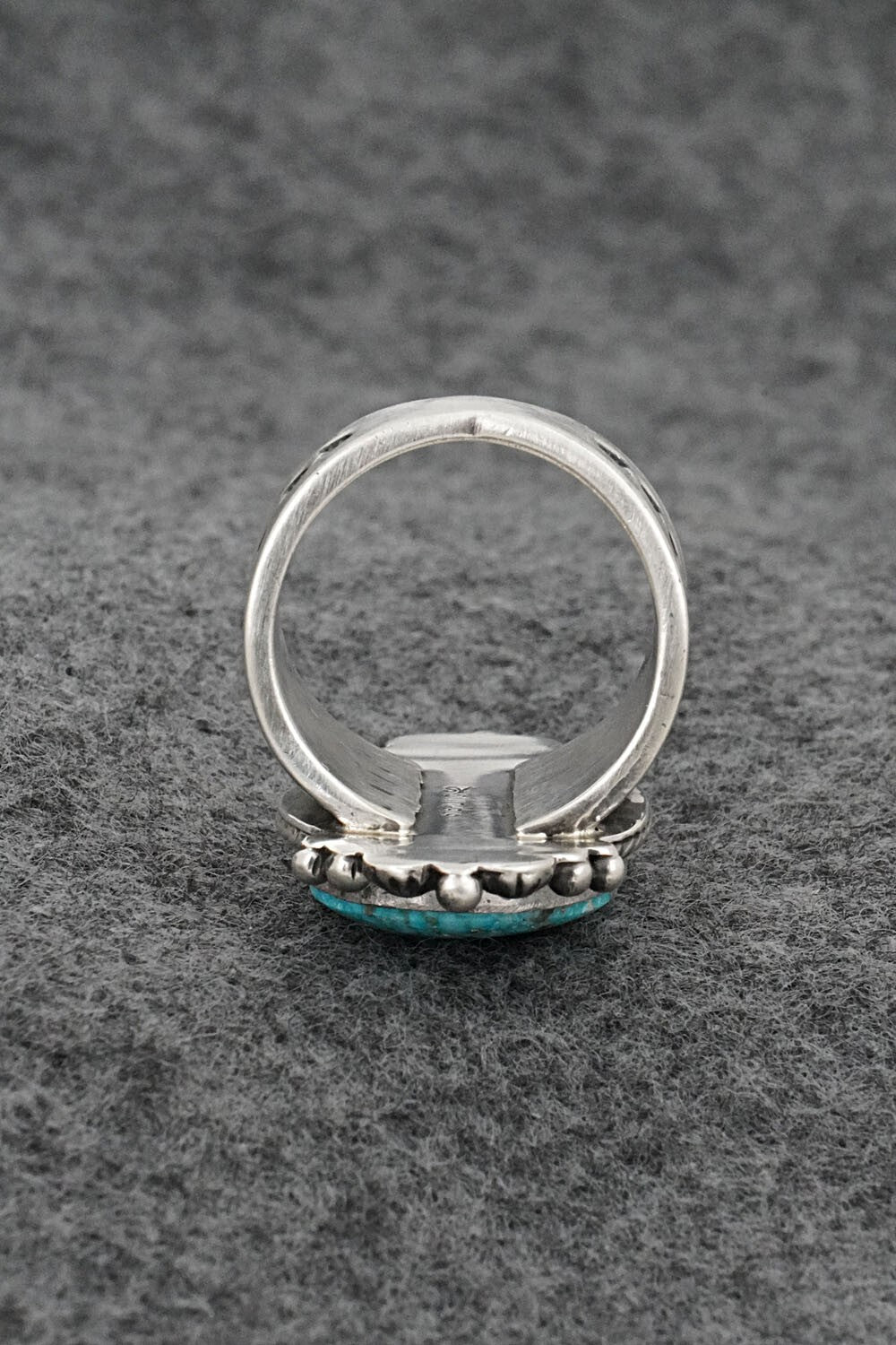 Turquoise & Sterling Silver Ring - Samuel Yellowhair - Size 8