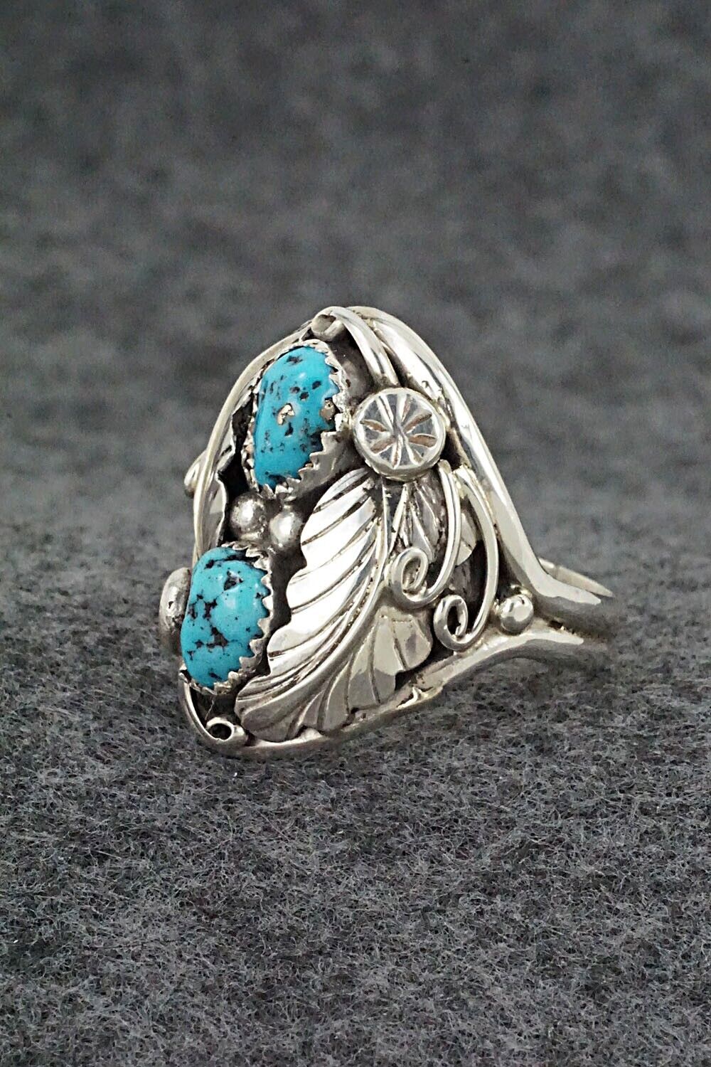 Turquoise & Sterling Silver Ring - Lorena Brown - Size 12