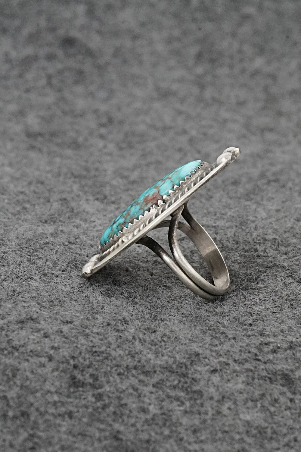 Turquoise & Sterling Silver Ring - Leslie Nez - Size 6