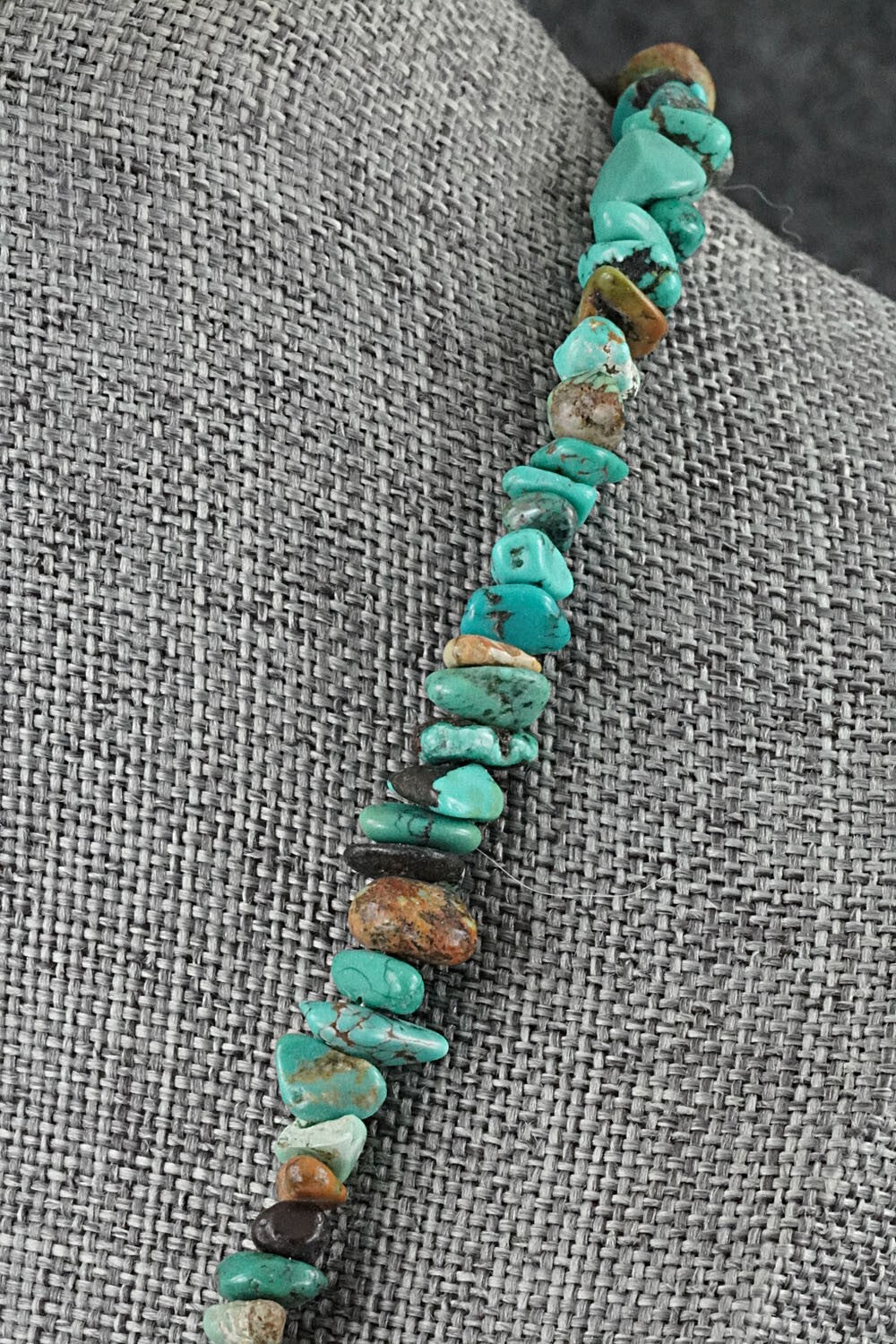 Turquoise & Sterling Silver Necklace 38" - Doreen Jake