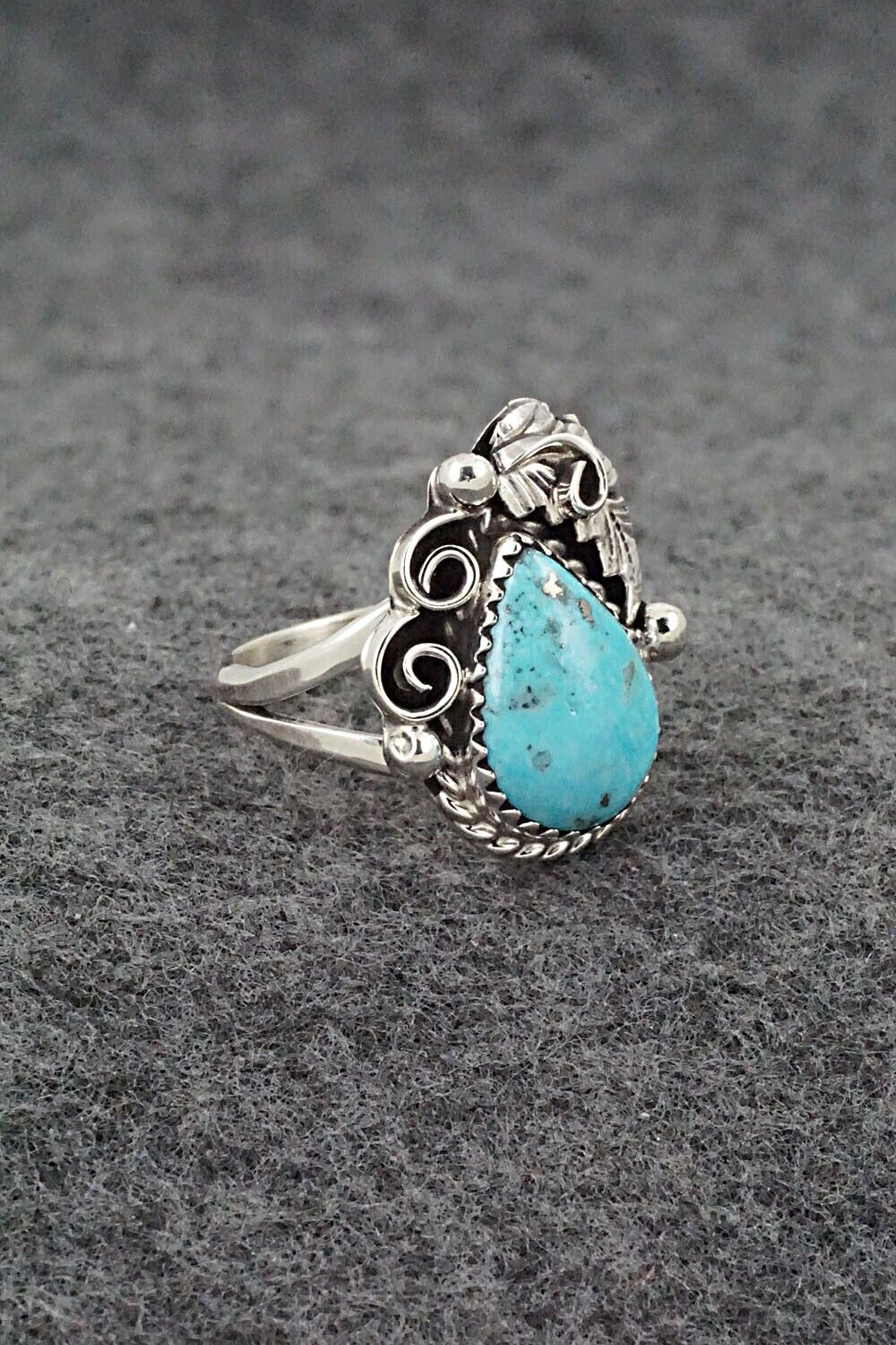 Turquoise & Sterling Silver Ring - Roberta Begay - Size 6.5