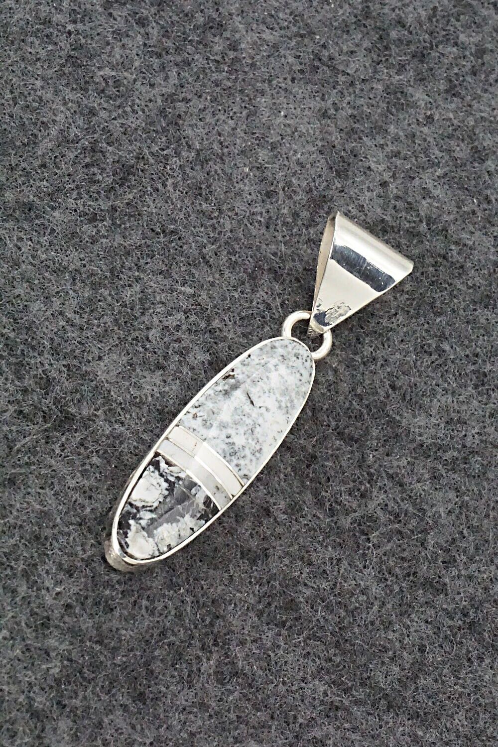 White Buffalo & Sterling Silver Pendant - Harold Smith