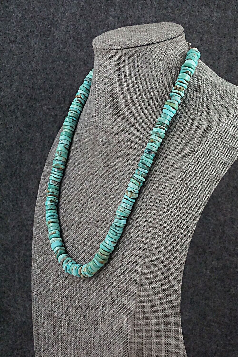 Turquoise & Sterling Silver Necklace 18" - Doreen Jake