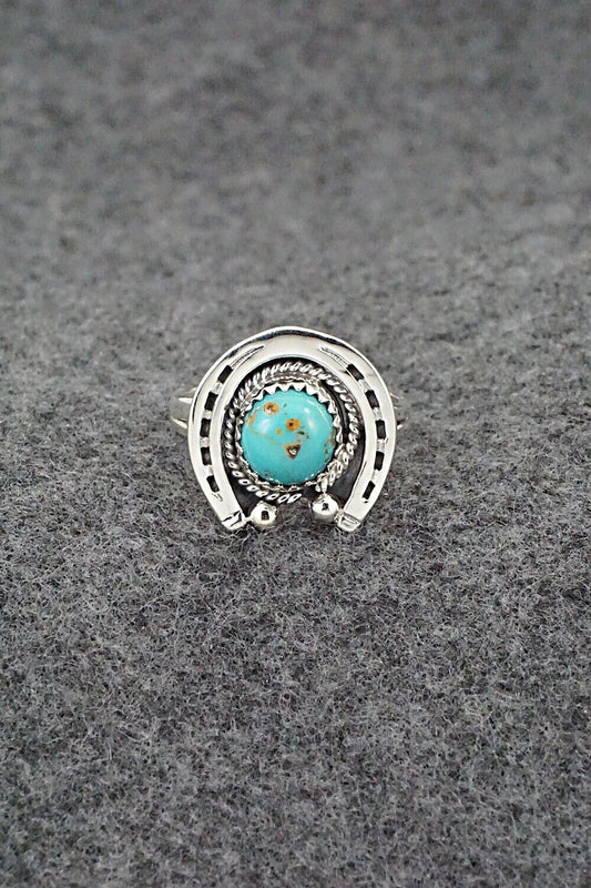 Turquoise & Sterling Silver Ring - Alice Rose Saunders - Size 8