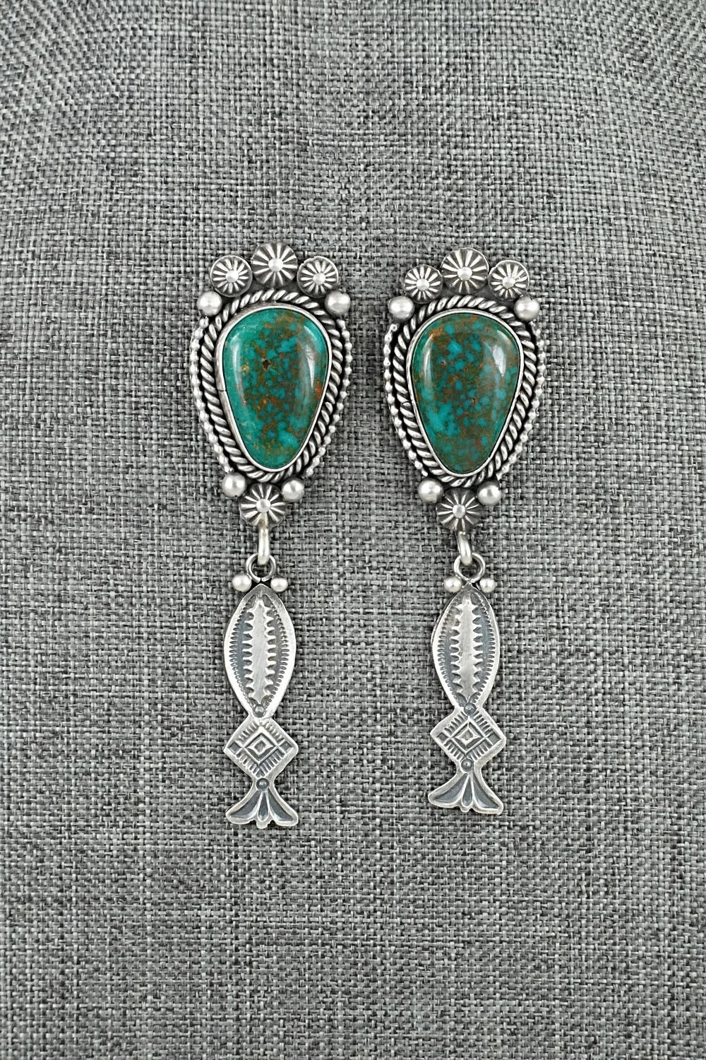 Turquoise & Sterling Silver Earrings - Michael Calladitto