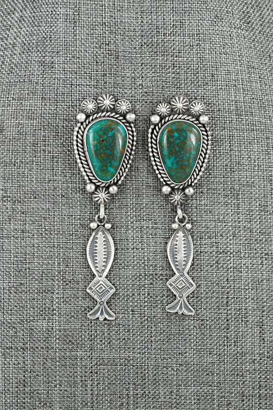 Turquoise & Sterling Silver Earrings - Michael Calladitto
