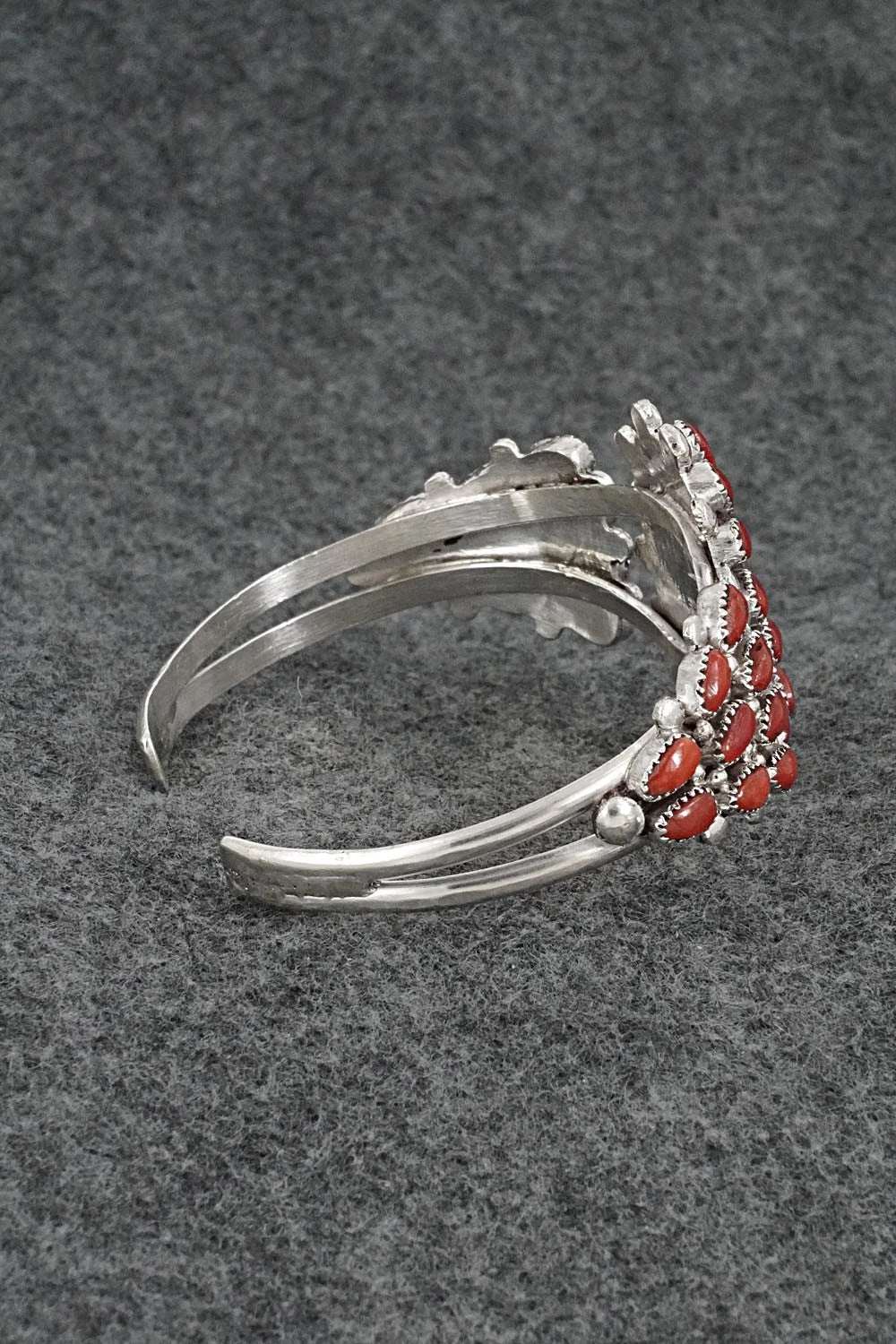 Coral & Sterling Silver Bracelet - Lorraine Waatsa