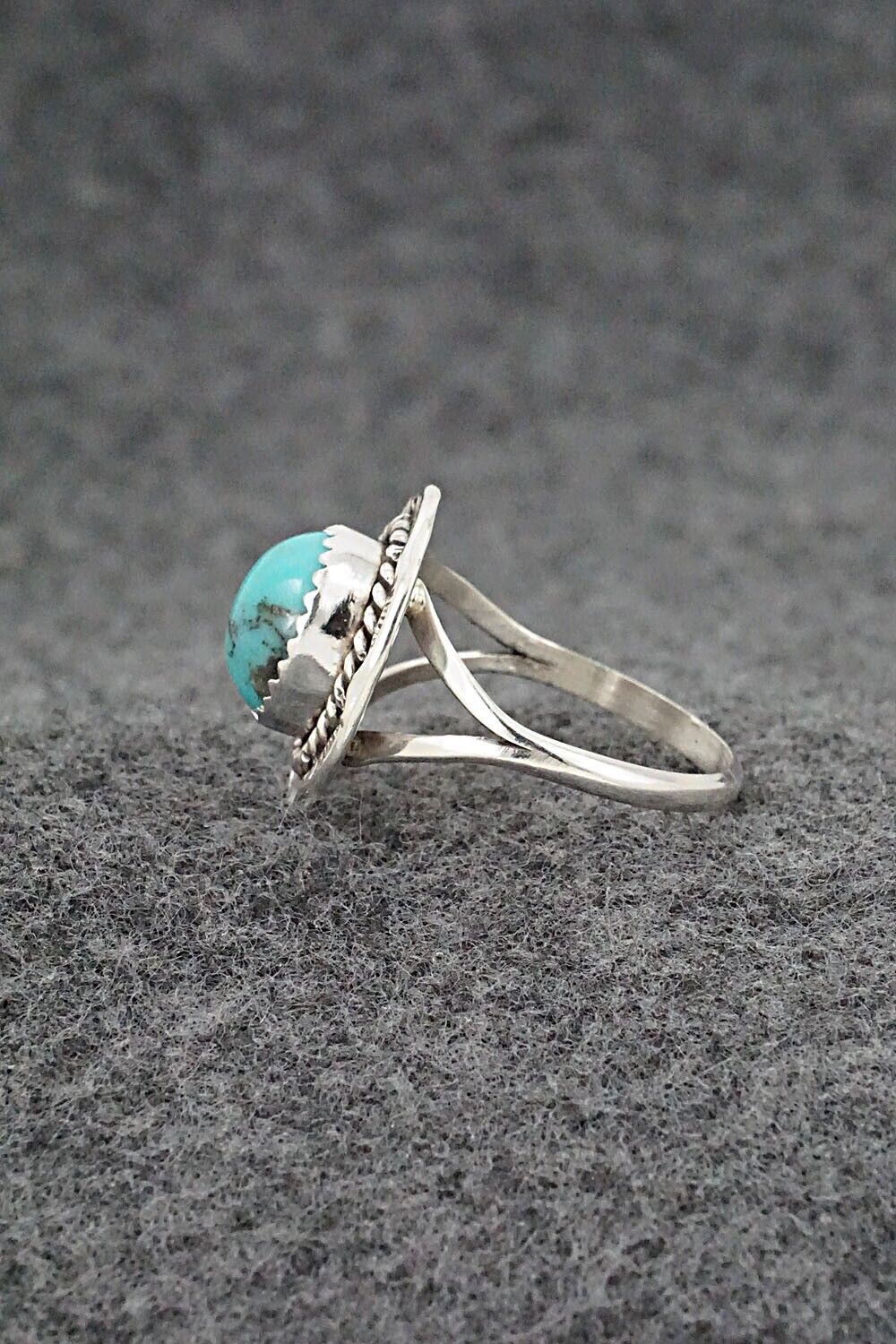 Turquoise & Sterling Silver Ring - Freda Martinez - Size 8.75