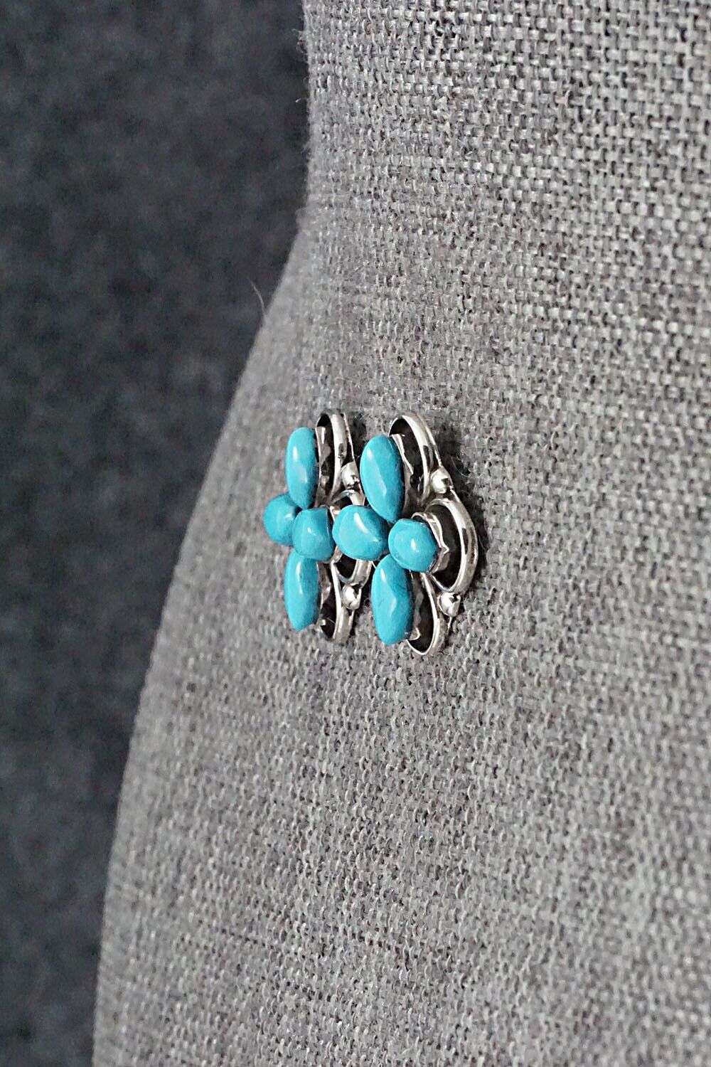 Turquoise & Sterling Silver Earrings - Valda Cachini