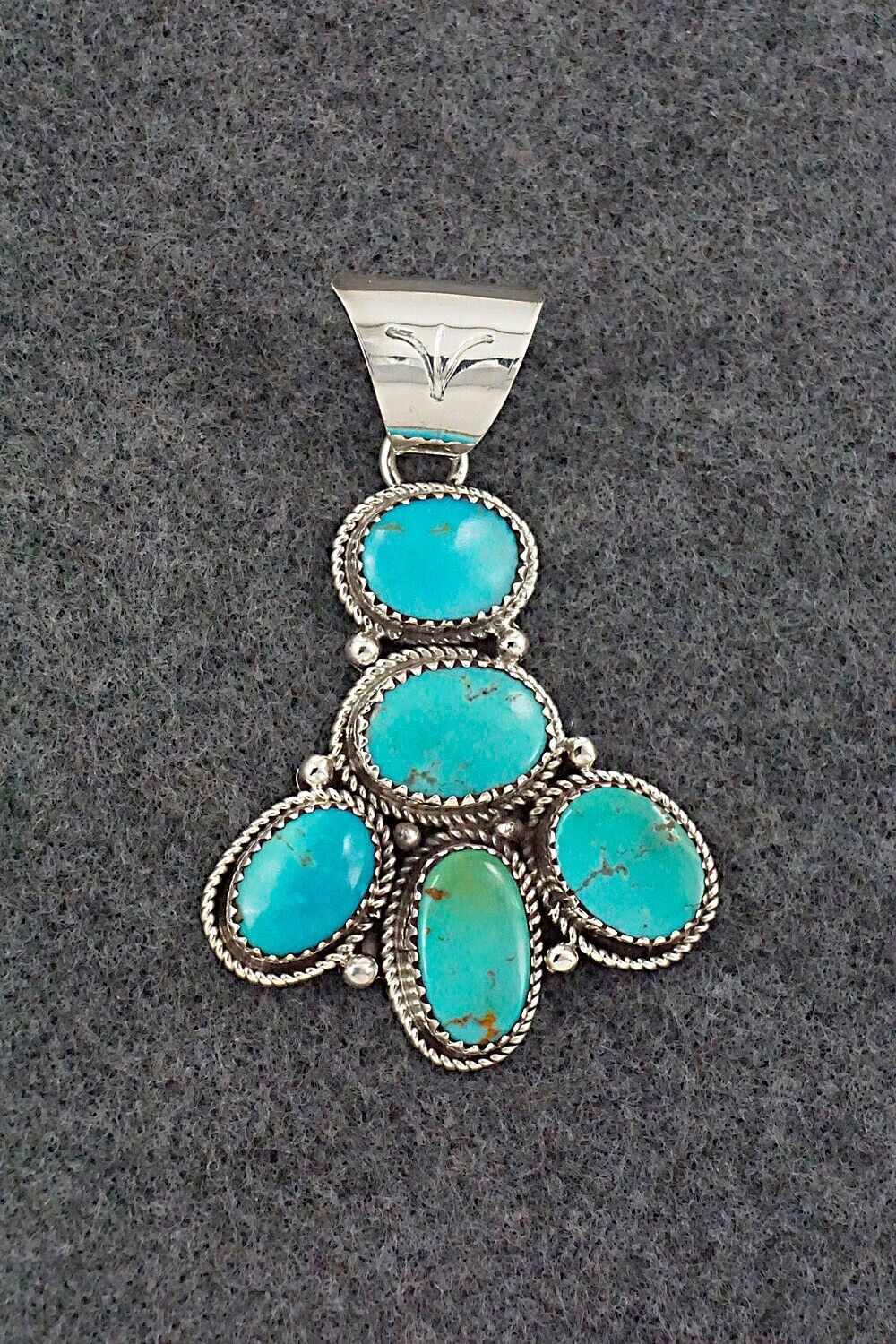 Turquoise & Sterling Silver Pendant - Ernest Hawthorne