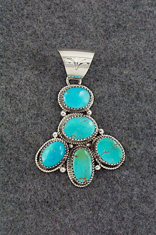 Turquoise & Sterling Silver Pendant - Ernest Hawthorne