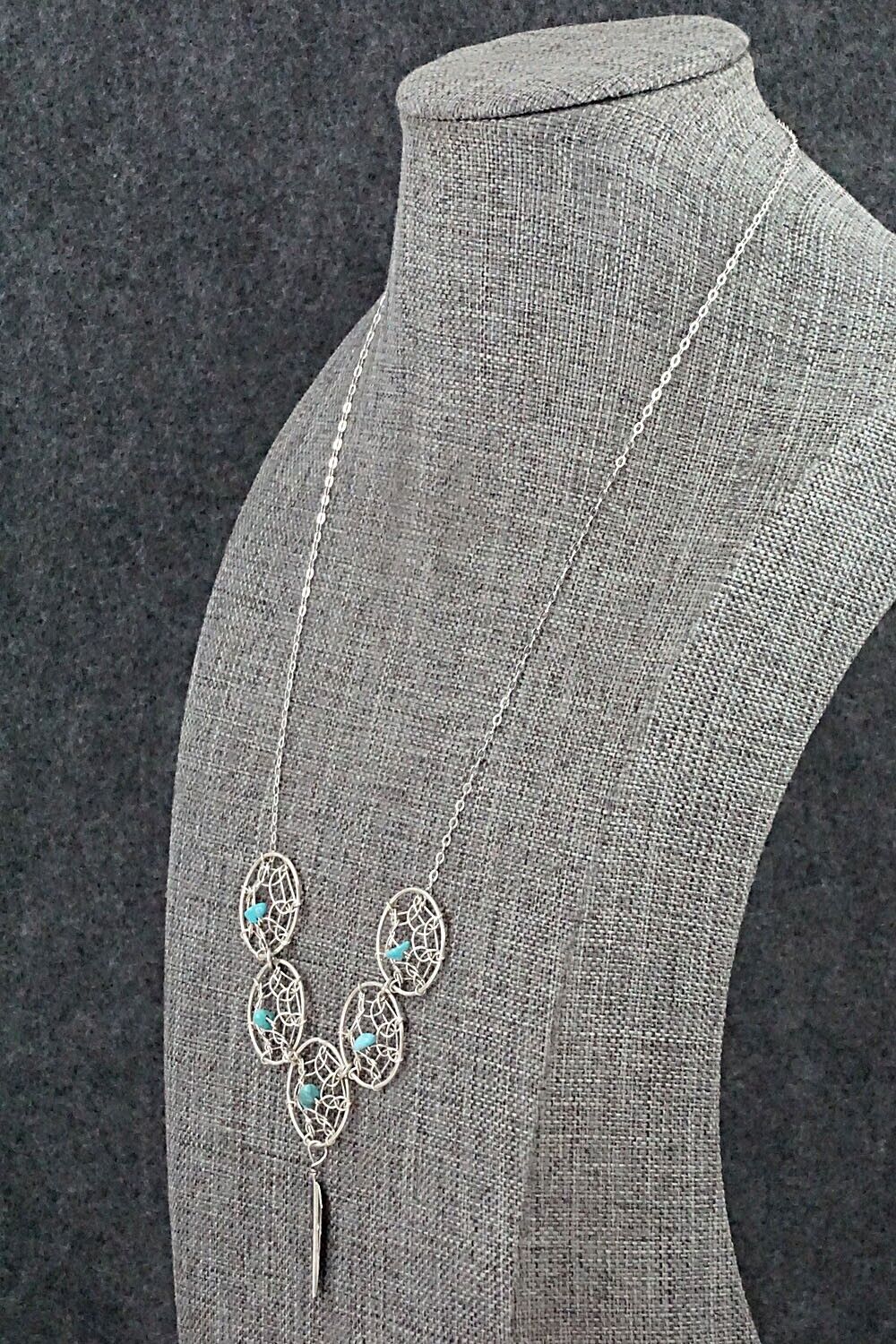 Turquoise & Sterling Silver Necklace - Lorenzo Arviso Jr.