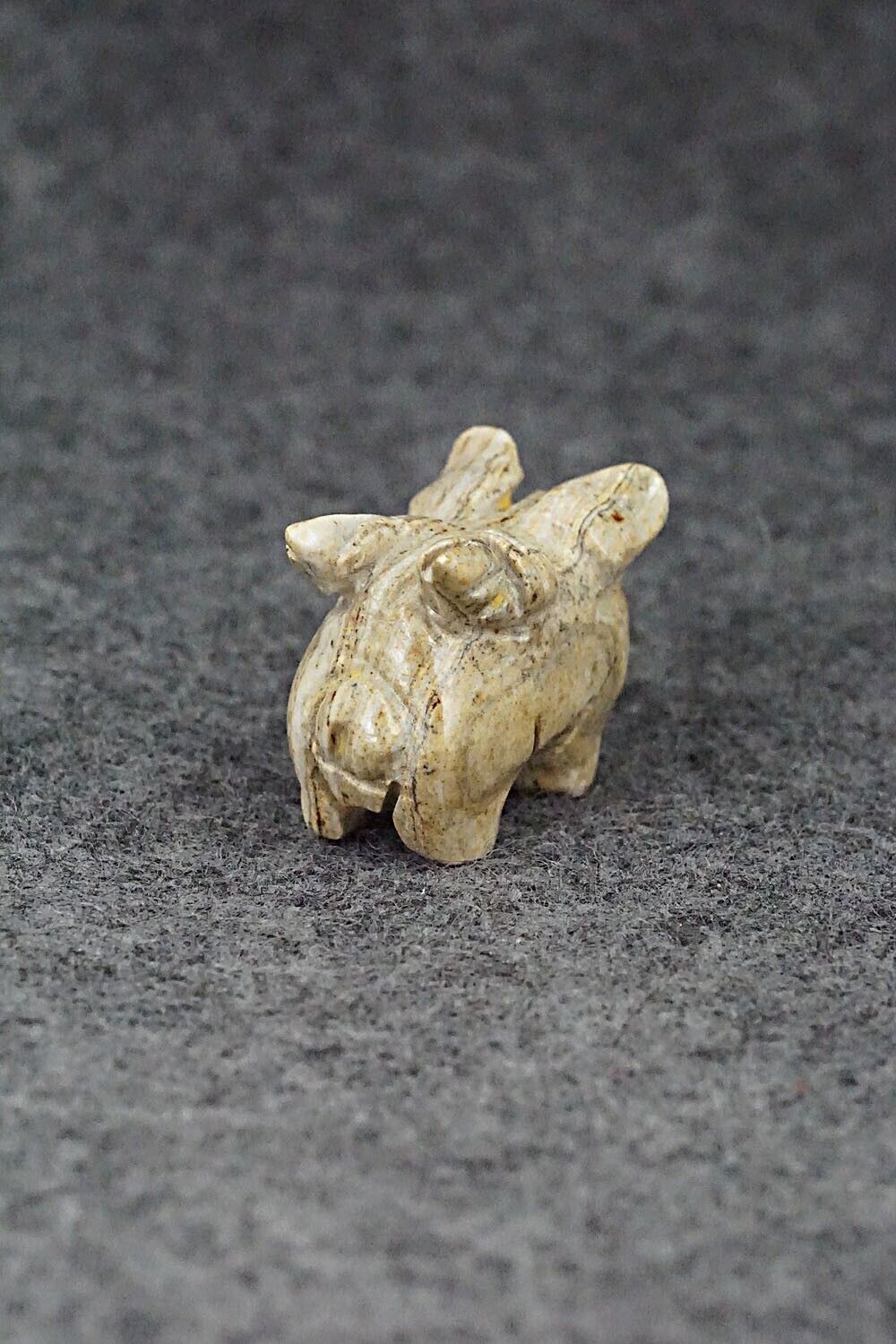 Pig With Wings Zuni Fetish Carving - Stanton Hanaweeka