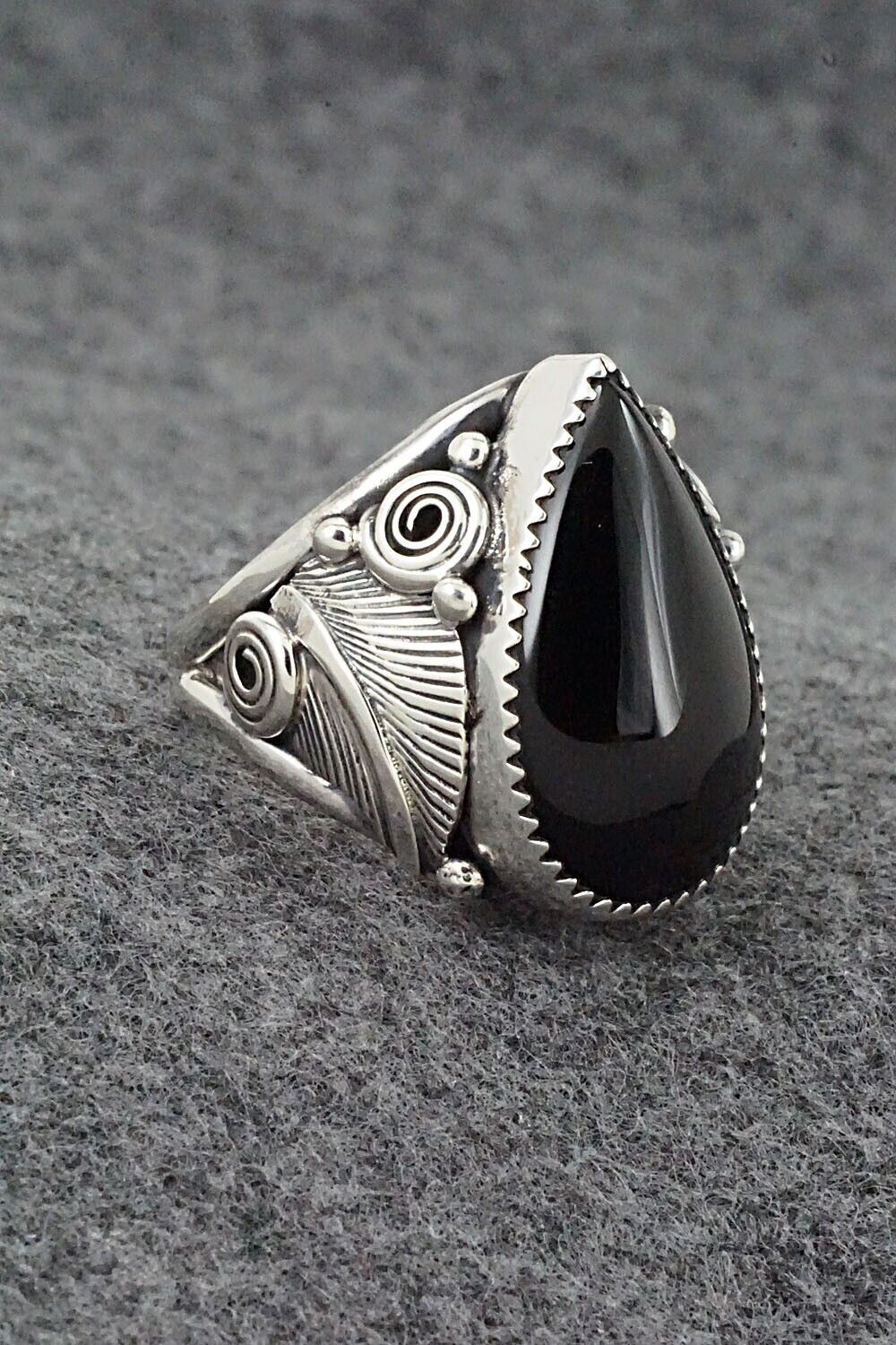 Onyx & Sterling Silver Ring - Darrell Morgan - Size 9