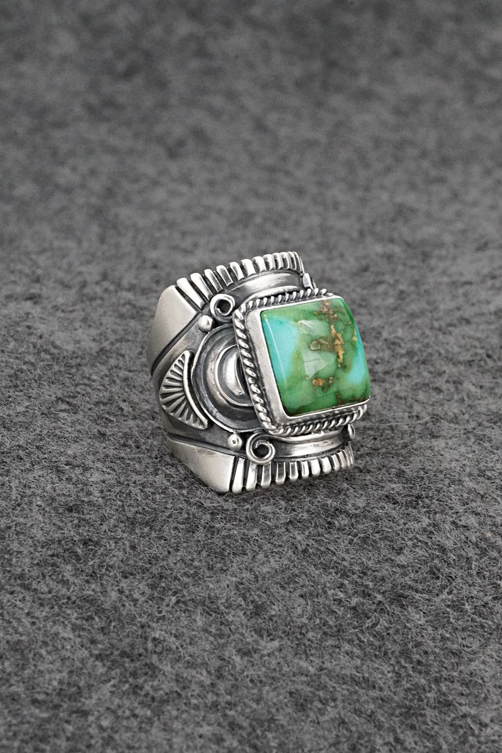 Turquoise & Sterling Silver Ring - Derrick Gordon - Size 8