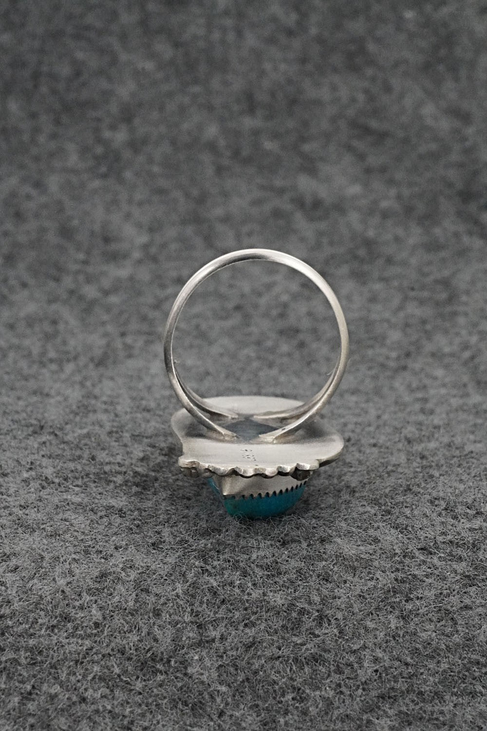Turquoise & Sterling Silver Ring - Leslie Nez - Size 10.5