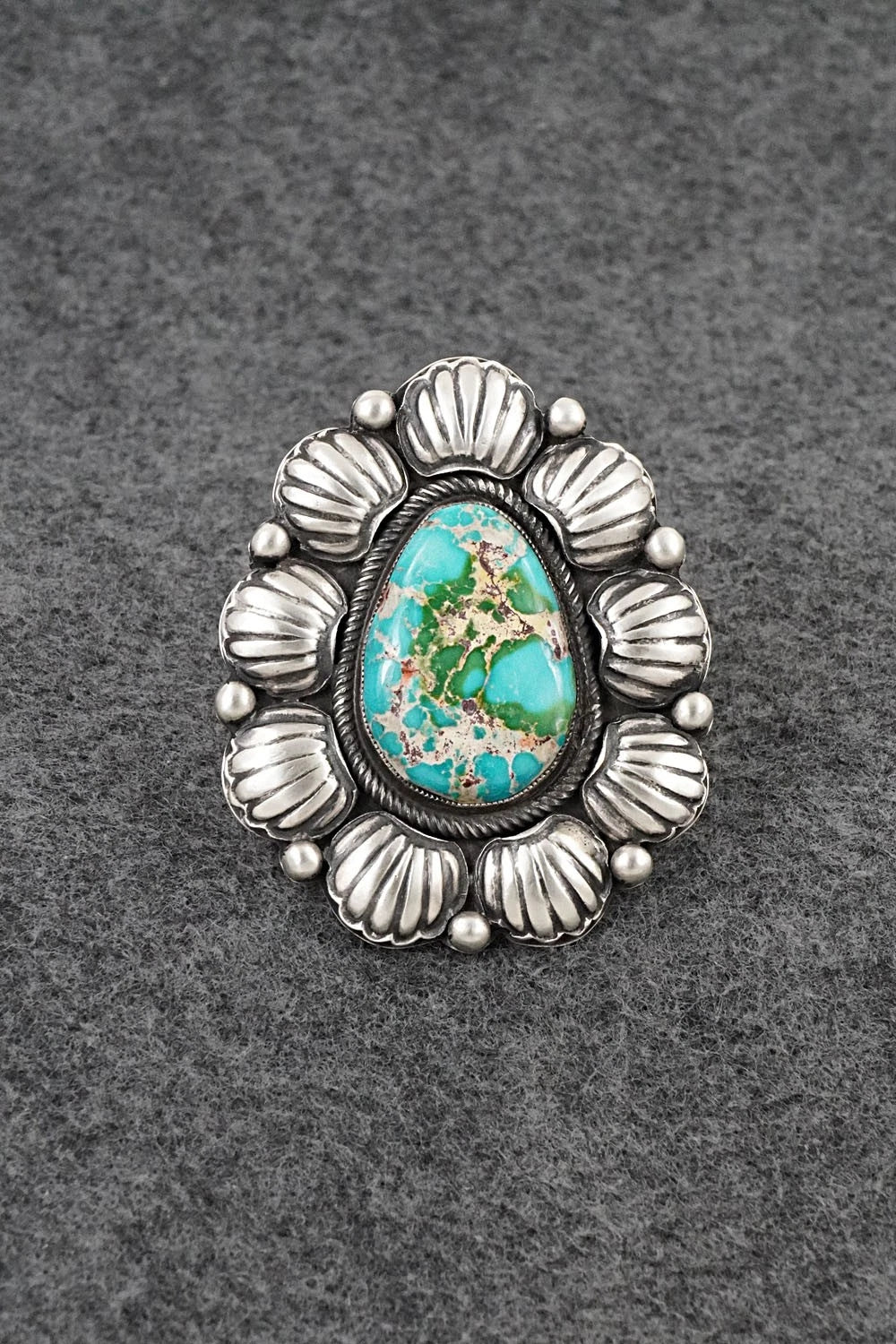 Turquoise & Sterling Silver Ring - Calvin Martinez - Size 9