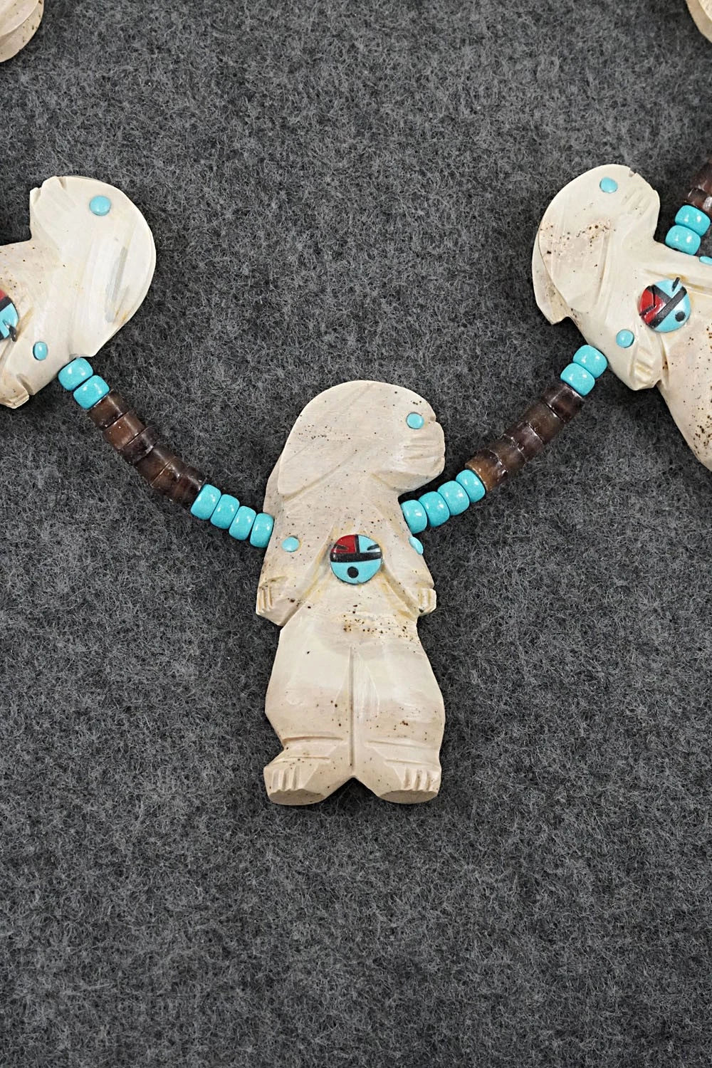 Multi-Stone Rabbit Fetish & Sterling Silver Necklace Set - Dannette Laate