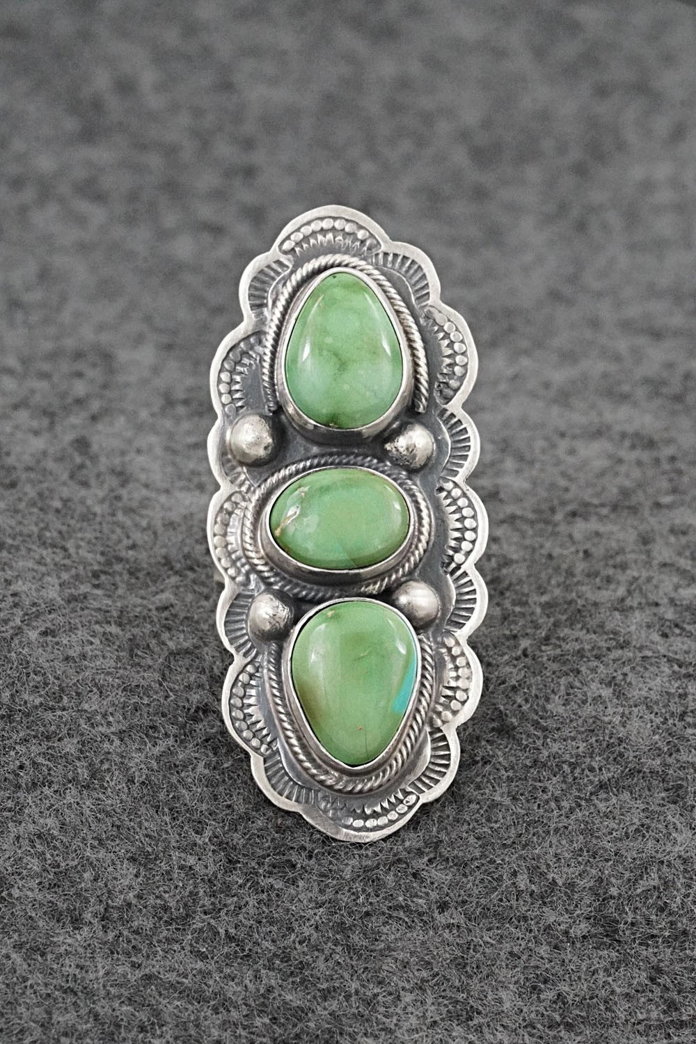 Turquoise & Sterling Silver Ring - Bobby Johnson - Size 8