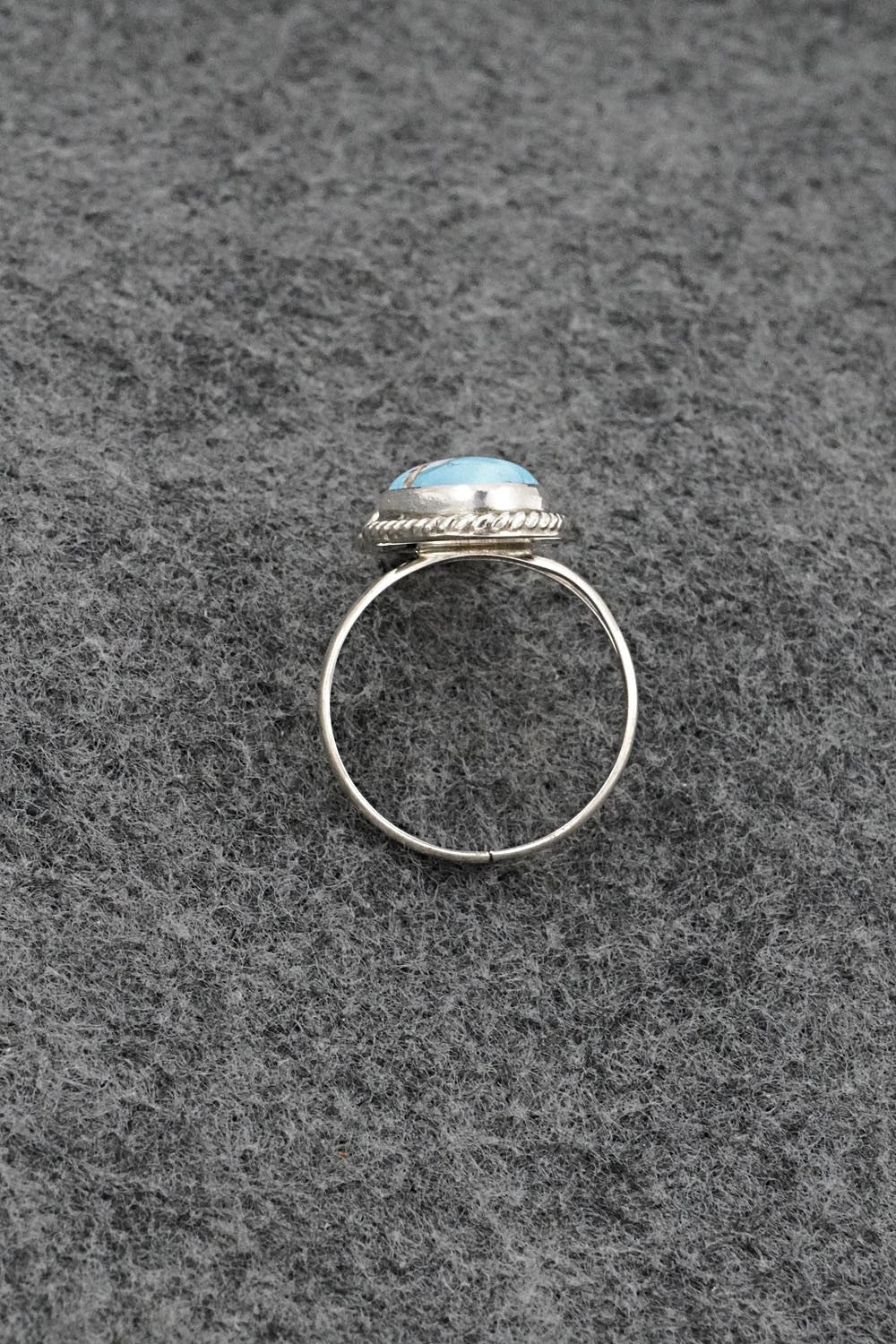 Turquoise & Sterling Silver Ring - Eugene Gruber - Size 8