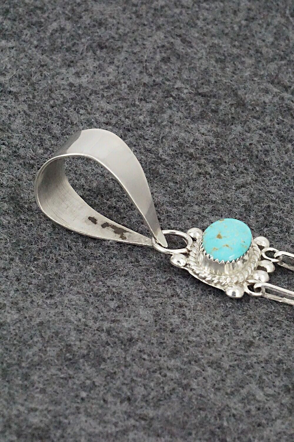Turquoise & Sterling Silver Pendant - Kenny Calavaza
