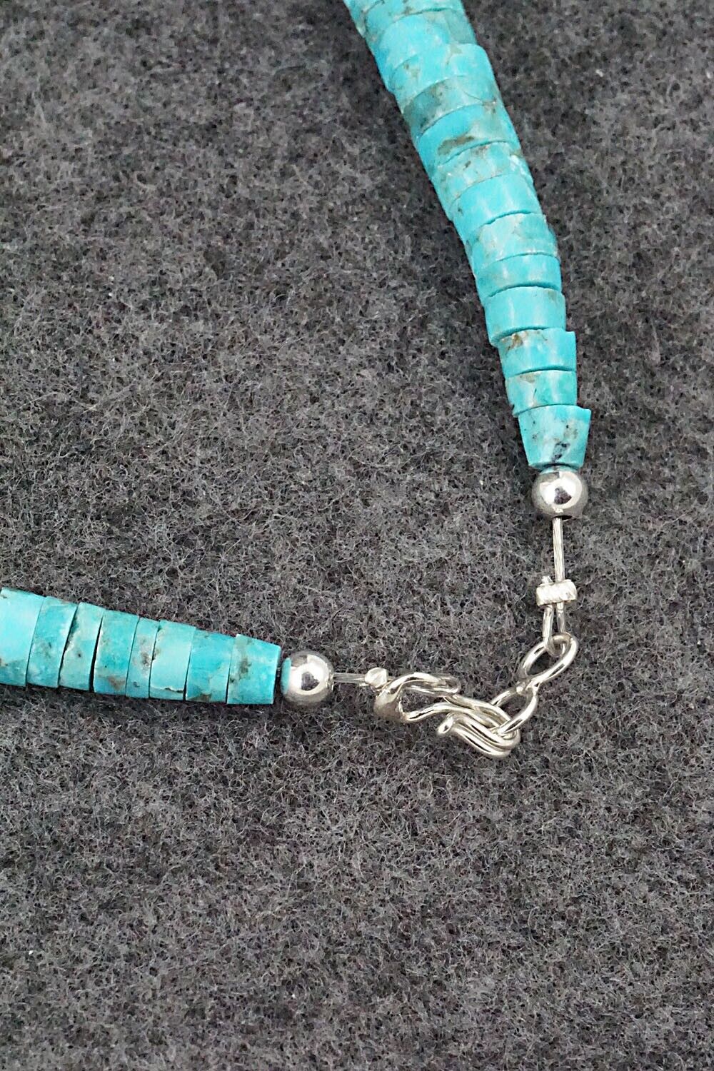 Turquoise, Spiny Oyster and Sterling Silver Necklace - Lupe Lovato