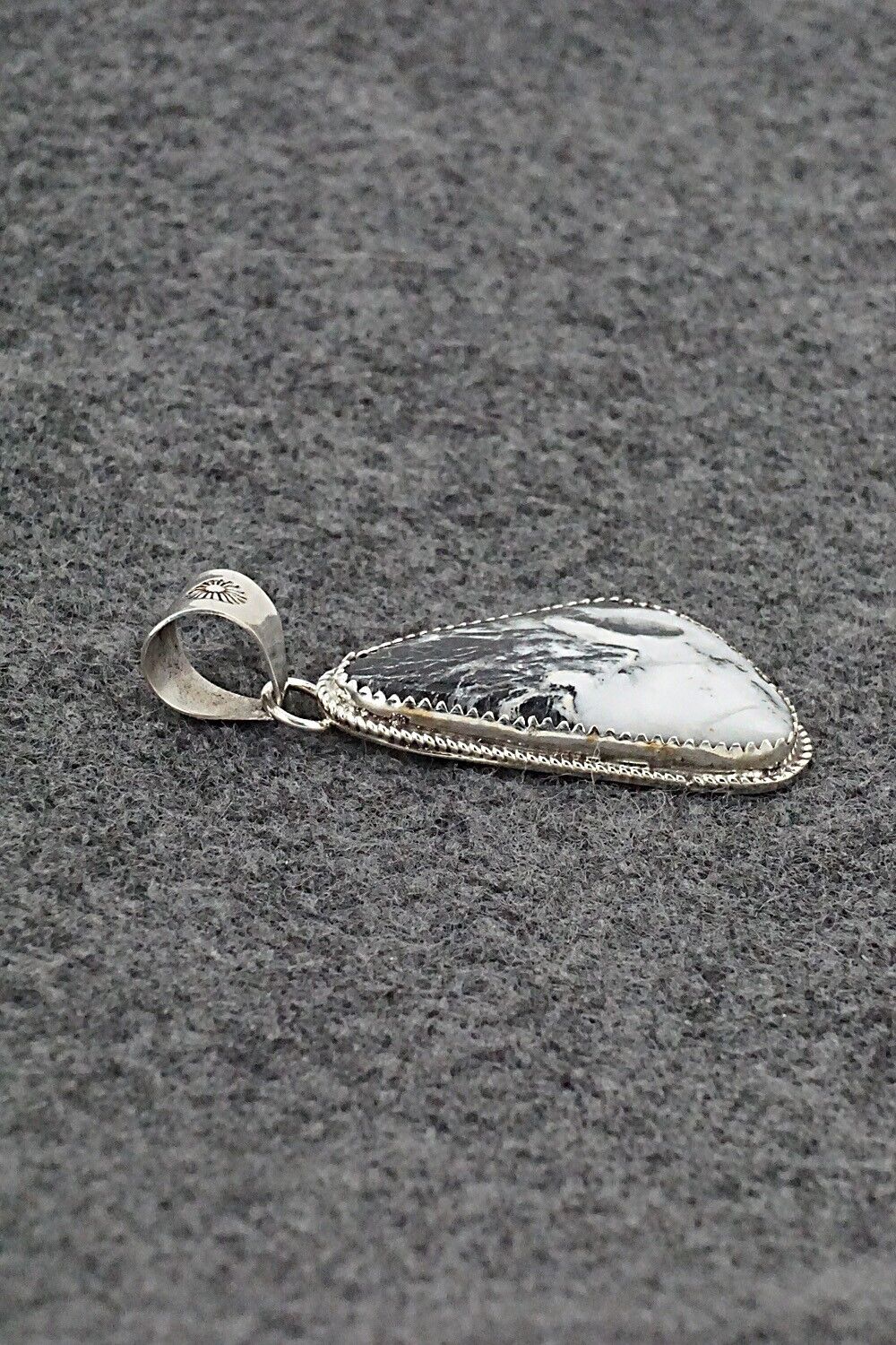 White Buffalo & Sterling Silver Pendant - Ernest Hawthorne
