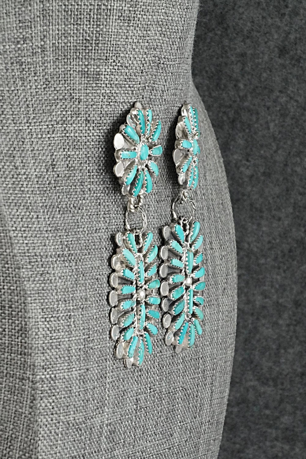 Turquoise & Sterling Silver Earrings - Lavell Byjoe