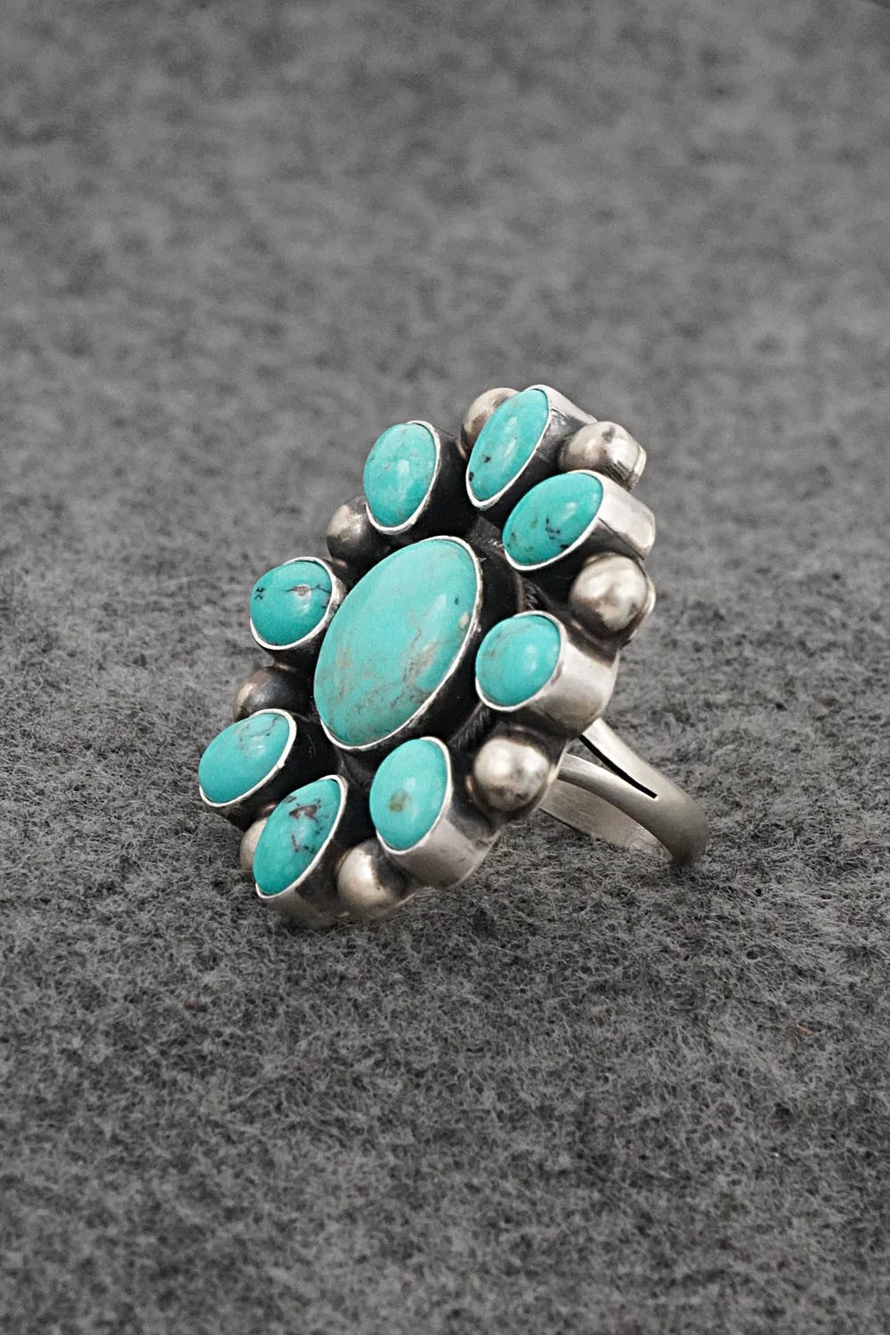 Turquoise & Sterling Silver Ring - Kathleen Livingston - Size Adjustable