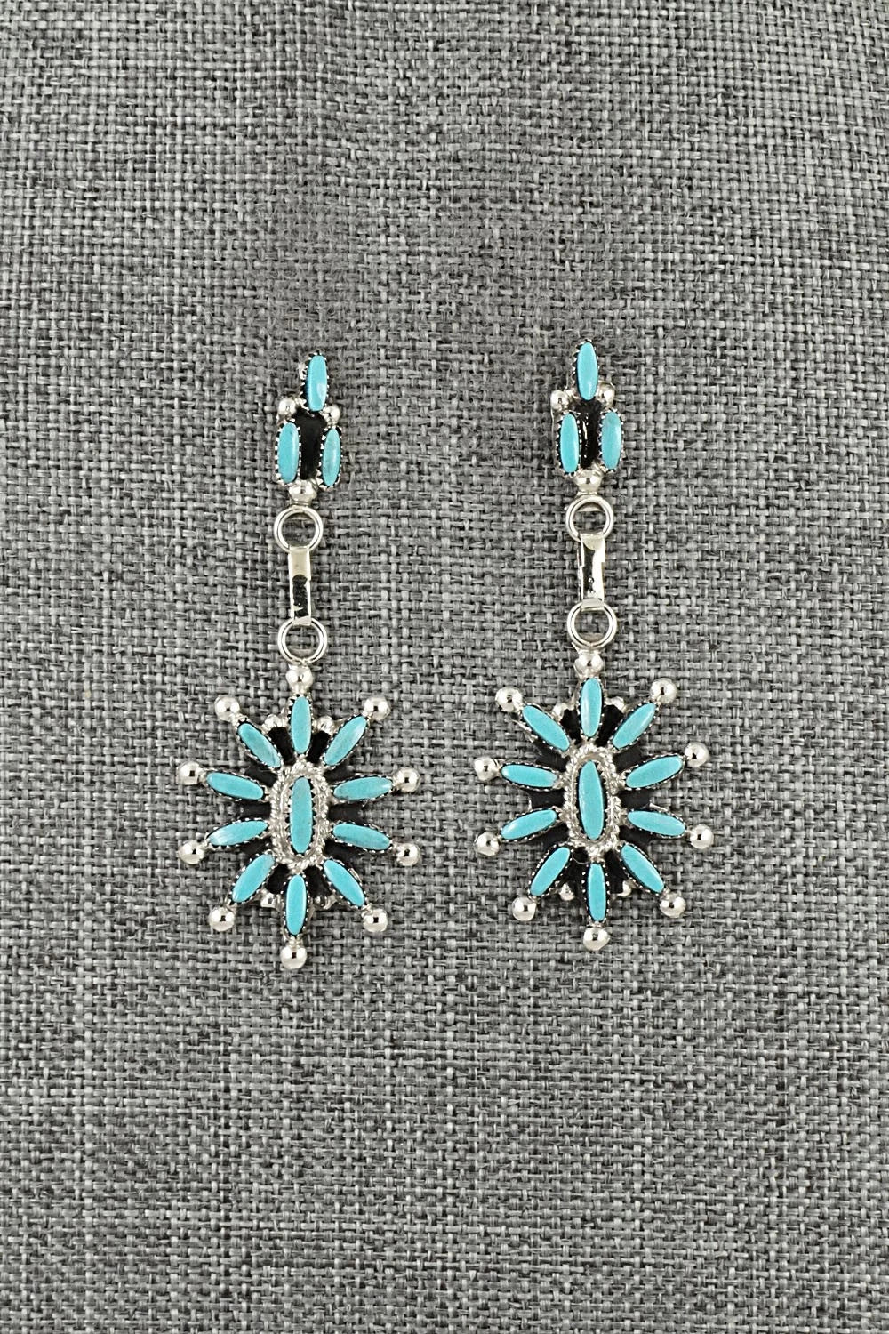 Turquoise & Sterling Silver Earrings - Evonne Hustito