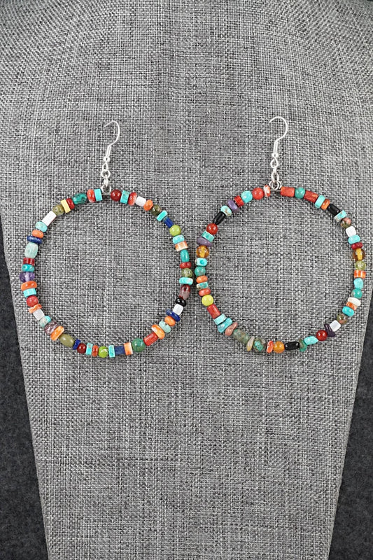 Multi-Stone & Sterling Silver Earrings - Helen Tsosie